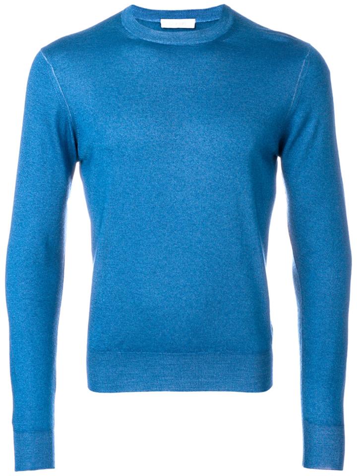 Cruciani Ribbed Crew-neck Jumper - Blue