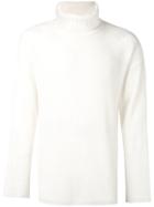 Sartorial Monk Roll-neck Fitted Sweater - White