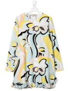 Emilio Pucci Junior Teen Floral Print Dress - White