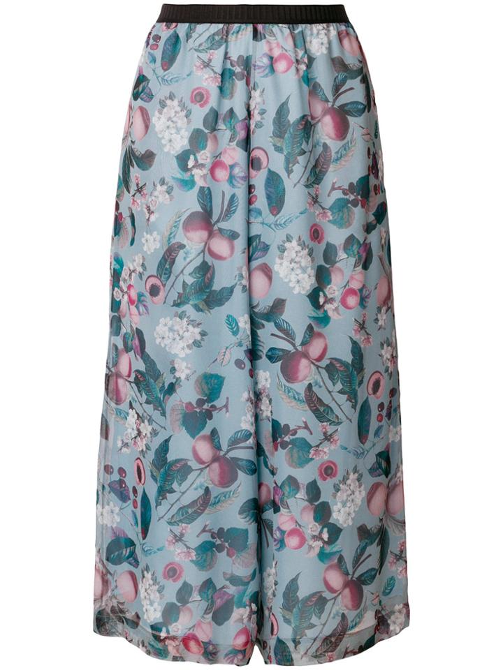 Antonio Marras Floral-print Cropped Trousers - Blue