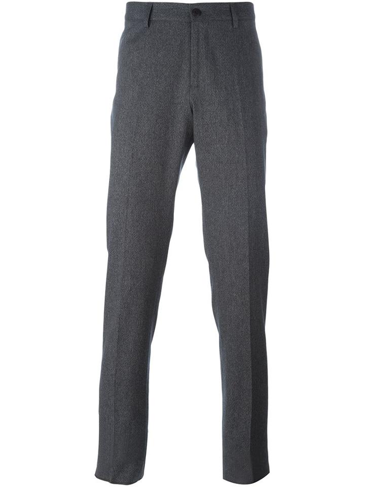 Etro Tailored Trousers, Men's, Size: 54, Grey, Cotton/spandex/elastane