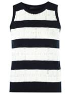 Talie Nk Striped Knit Blouse, Women's, Size: Medium, Blue, Viscose/polyamide/polyester