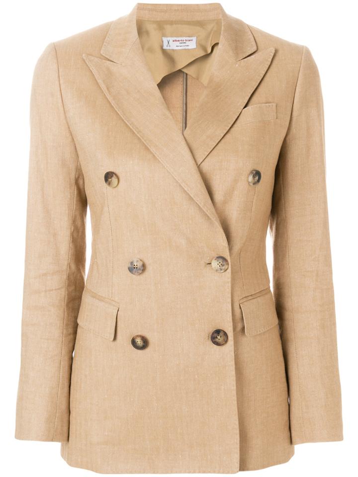 Alberto Biani Double Breasted Blazer - Nude & Neutrals