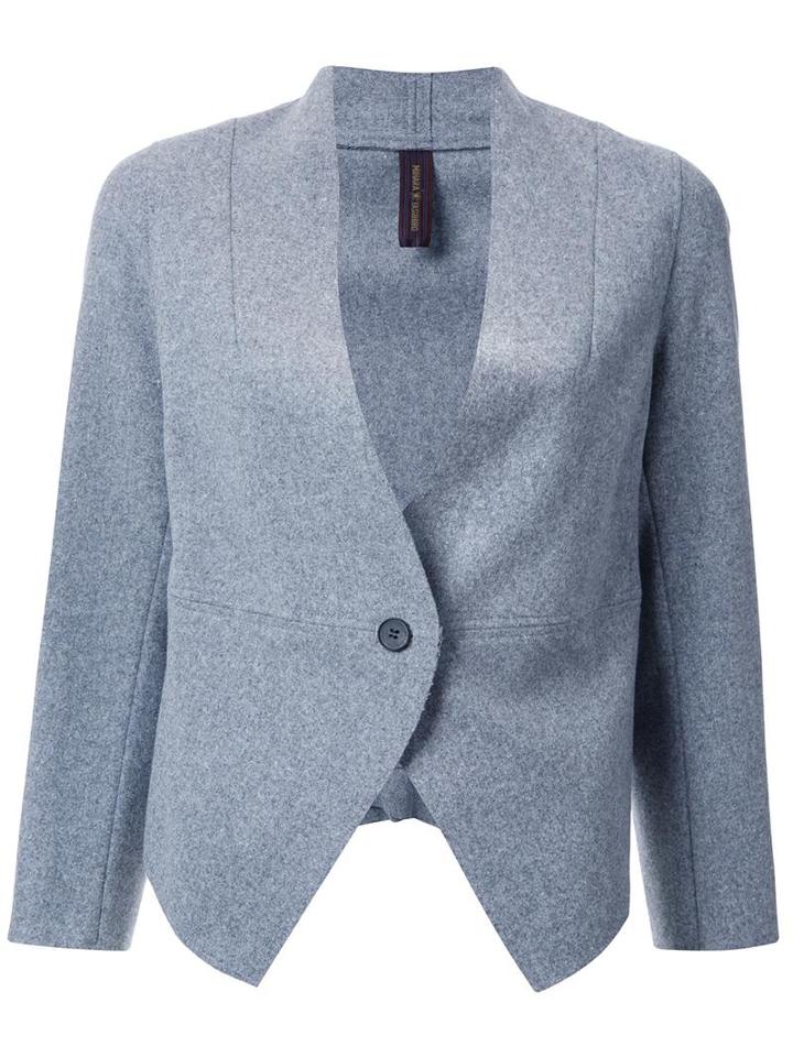Miharayasuhiro Collarless Blazer, Women's, Size: 40, Grey, Wool
