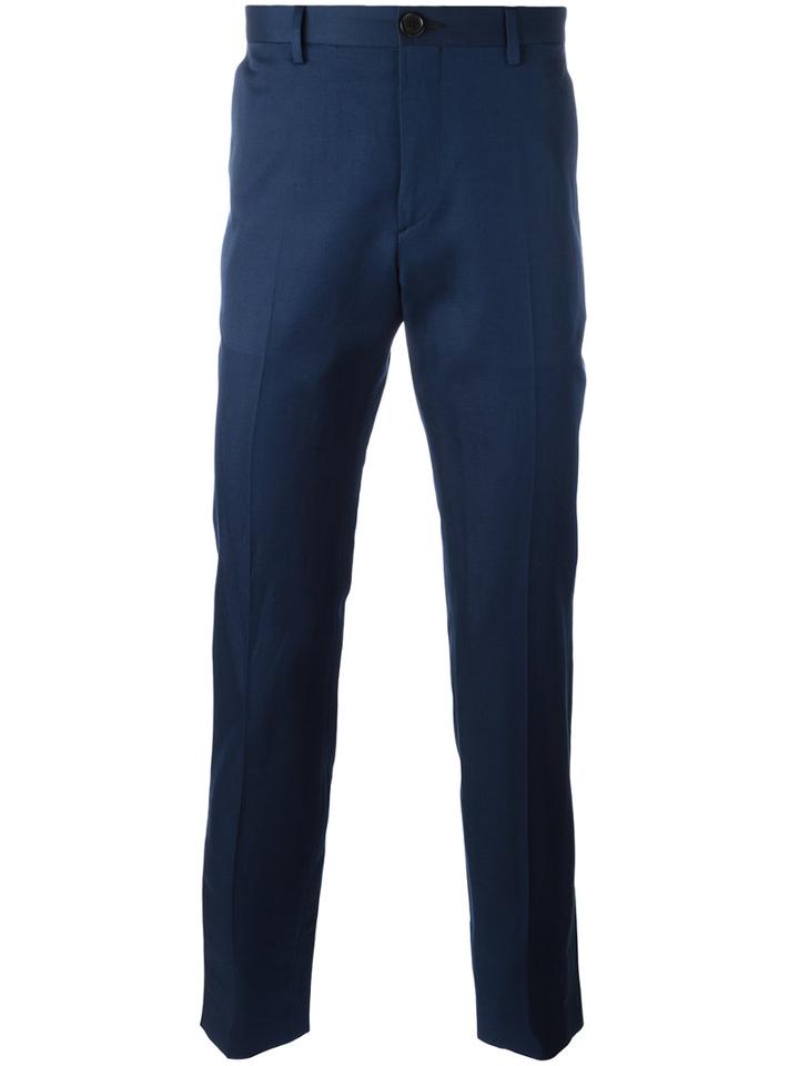 Ps By Paul Smith Tailored Trousers, Men's, Size: 32, Blue, Cotton/linen/flax