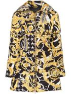 Versace Baroque Print Puffer Coat - A7900 Oro