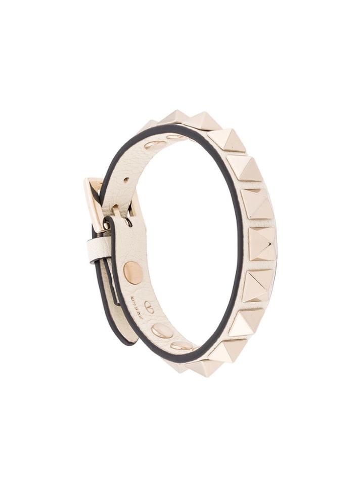 Valentino Pyramid Stud Bracelet - White