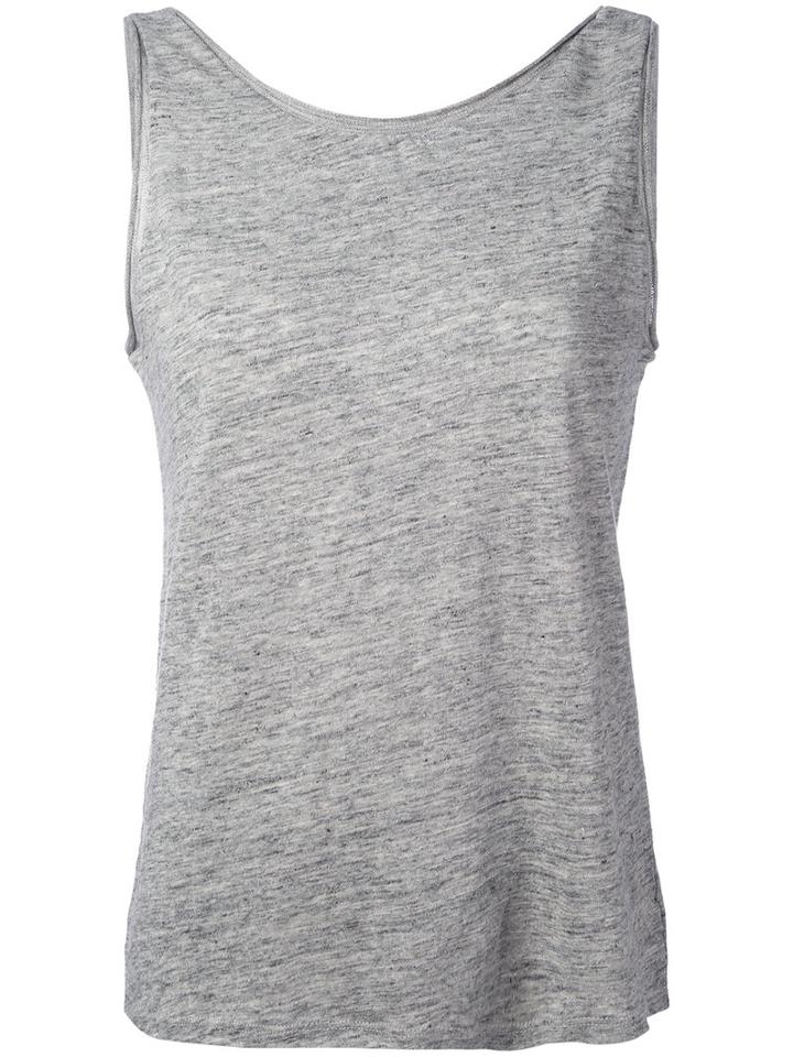 Theory - Scoop Back Tank Top - Women - Linen/flax - Xs, Grey, Linen/flax