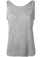 Theory - Scoop Back Tank Top - Women - Linen/flax - Xs, Grey, Linen/flax