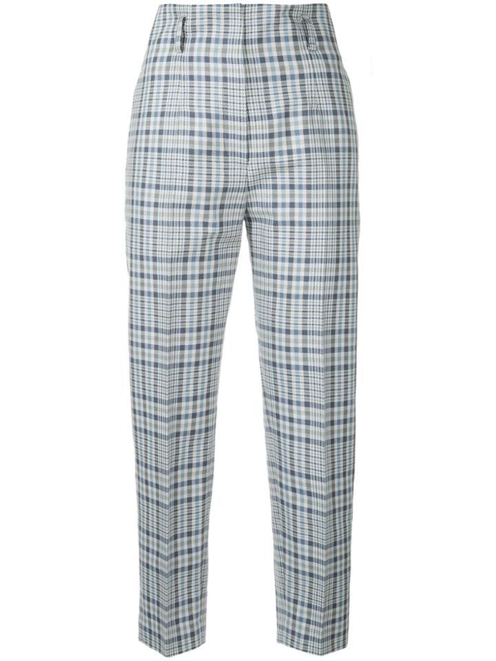H Beauty & Youth High-rise Checked Trousers - Multicolour