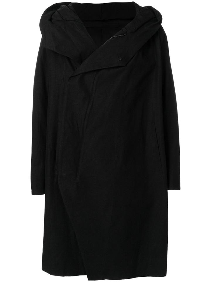 Julius Oversized Hooded Coat - Black