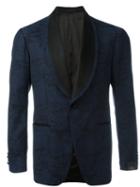 Gabriele Pasini Floral Embroidered Blazer, Men's, Size: 46, Blue, Cotton/viscose/spandex/elastane