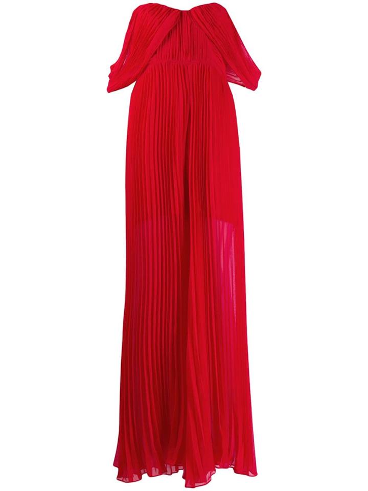 Self-portrait Pleated Jumpsuit - Red