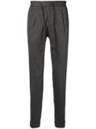 Paolo Pecora Pinstripe Tapered Trousers - Grey