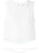 Victoria Victoria Beckham V Neck Organza Top, Women's, Size: 10, White, Silk