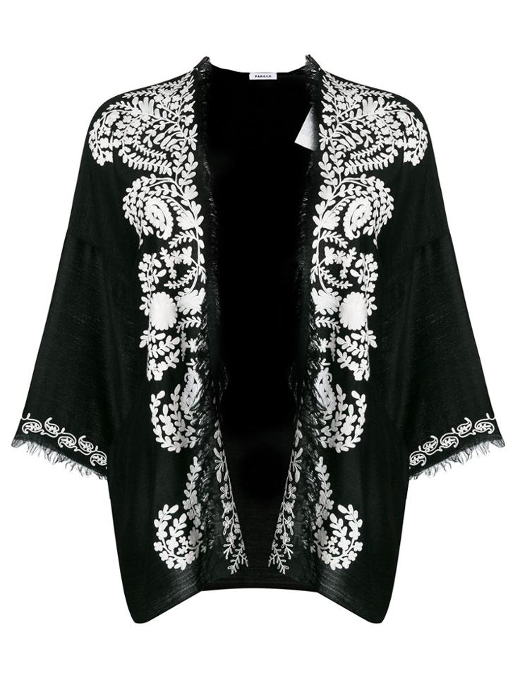 P.a.r.o.s.h. Frayed Paisley Poncho - Black