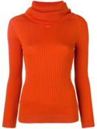 Courrèges Roll Neck Fitted Sweater - Orange