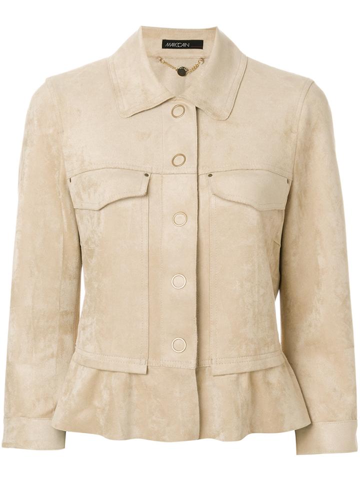 Marc Cain Peplum Button Jacket - Nude & Neutrals