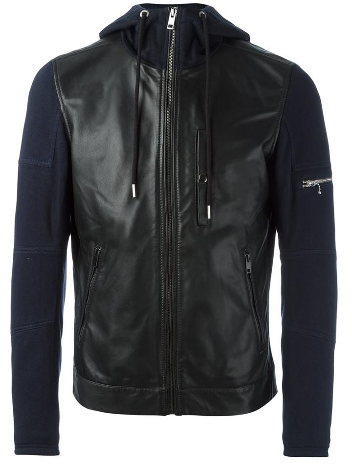 Diesel Hooded Jacket, Men's, Size: Small, Black, Cotton/sheep Skin/shearling/polyester