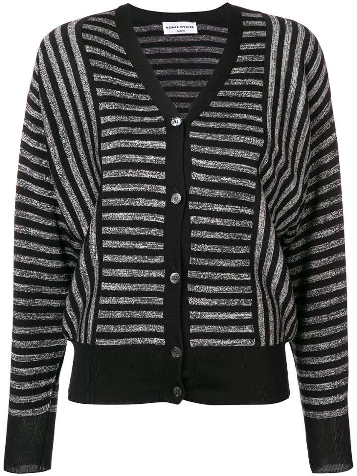 Sonia Rykiel Striped V-neck Cardigan - Black