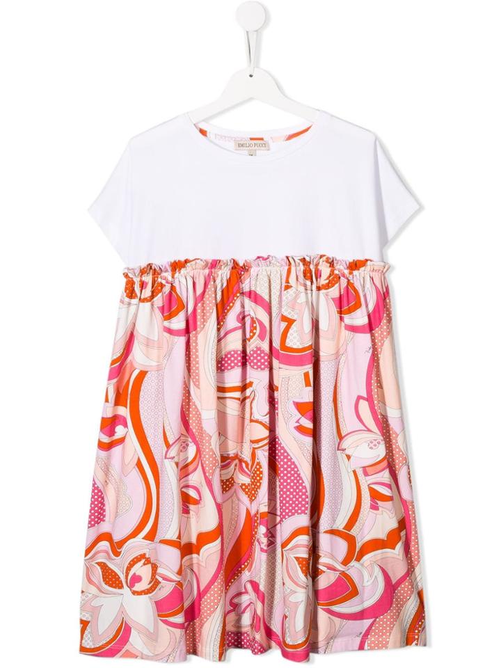 Emilio Pucci Junior Teen Printed T-shirt Dress - White