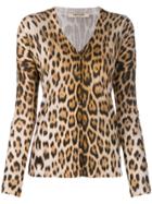 Roberto Cavalli Animal Print Silk Cardigan - Brown
