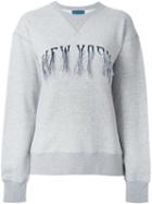 Doublet Frayed Embroidery Sweatshirt, Women's, Size: L, Grey, Cotton/polyester