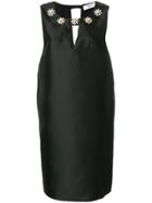 Blugirl Embellished Satin Mini Shift Dress - Black