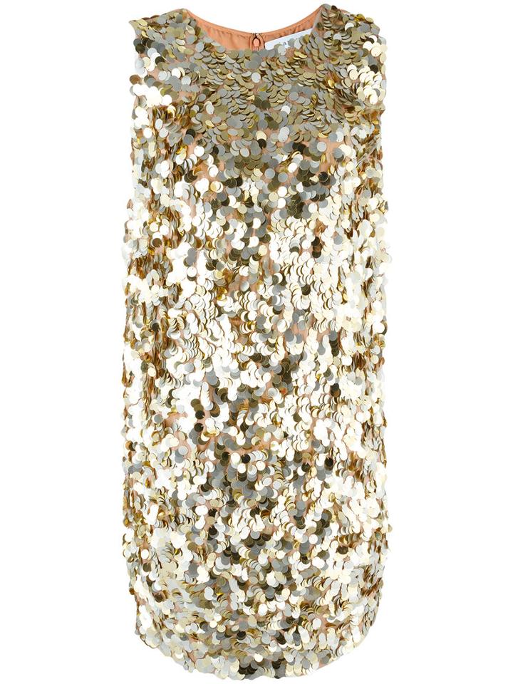 Gianluca Capannolo Sequin Shift Dress, Women's, Size: 40, Grey, Polyester