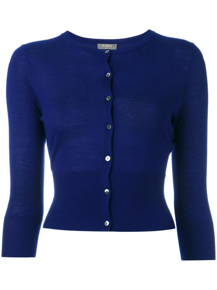 N.peal - Button Up Cardigan - Women - Cashmere - M, Women's, Blue, Cashmere