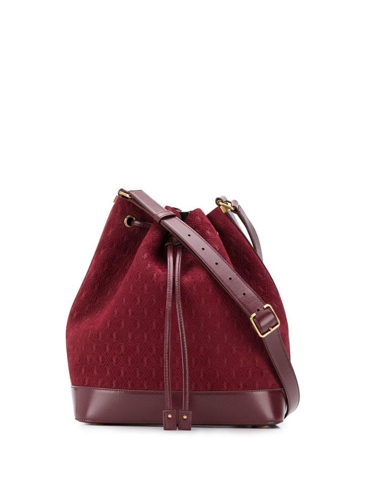 Saint Laurent All-over Monogram Bucket Bag - Red