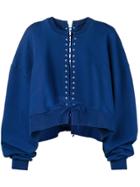 Unravel Project Lace-up Oversized Sweatshirt - Blue