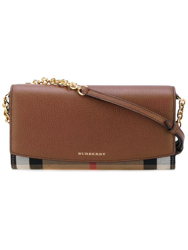 Burberry Detachable Strap Flap Wallet - Brown