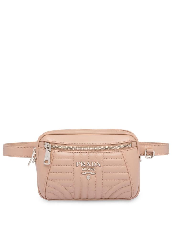 Prada Prada Diagramme Leather Belt Bag - Neutrals