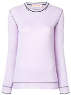Marni Slim-fit Knitted Cashmere Sweater - Purple