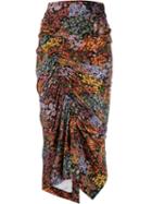Preen By Thornton Bregazzi Aaliyah Floral Draped Skirt - Black