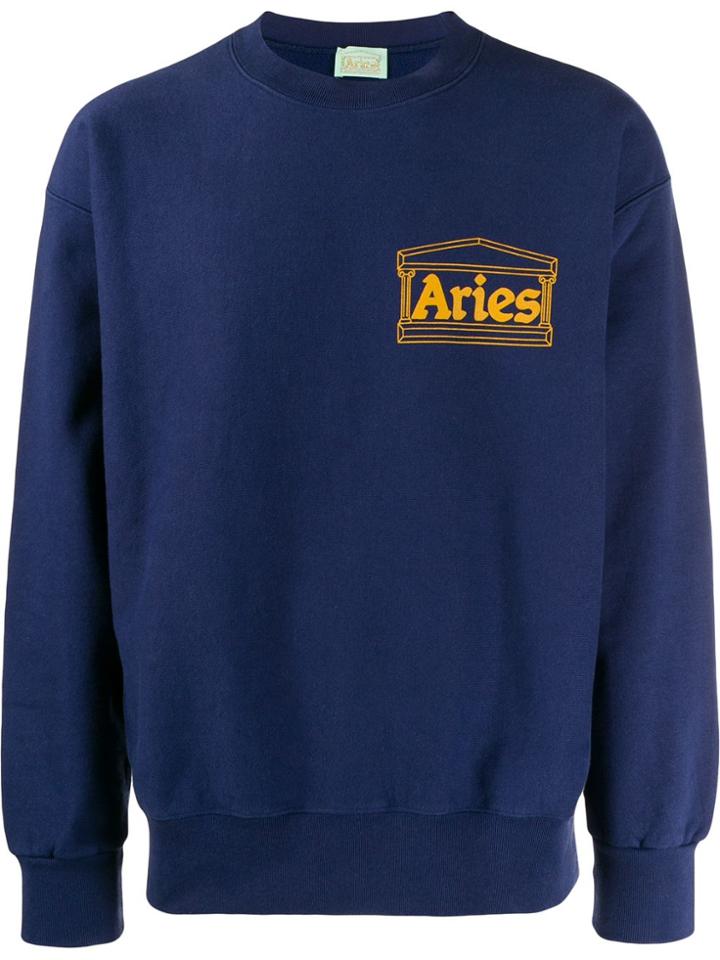 Aries Temple Logo Sweatshirt - Blue