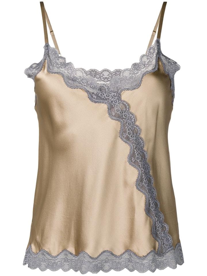 Max & Moi Lace Trim Cami Top - Neutrals