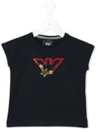 Armani Junior Logo Print T-shirt, Girl's, Size: 10 Yrs, Blue