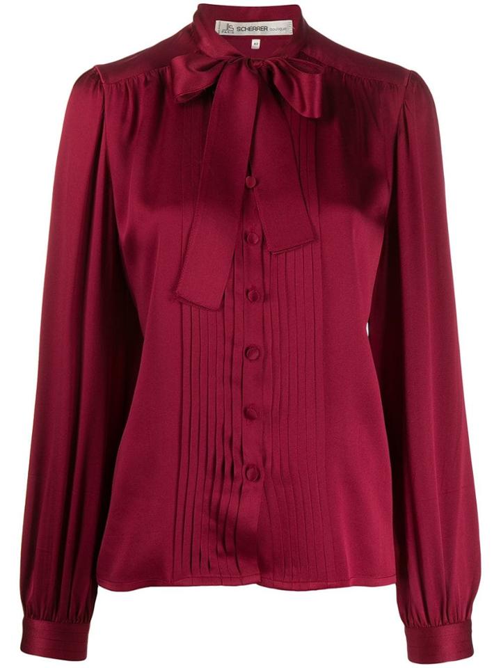 Jean Louis Scherrer Vintage 1980's Pussybow Blouse - Red