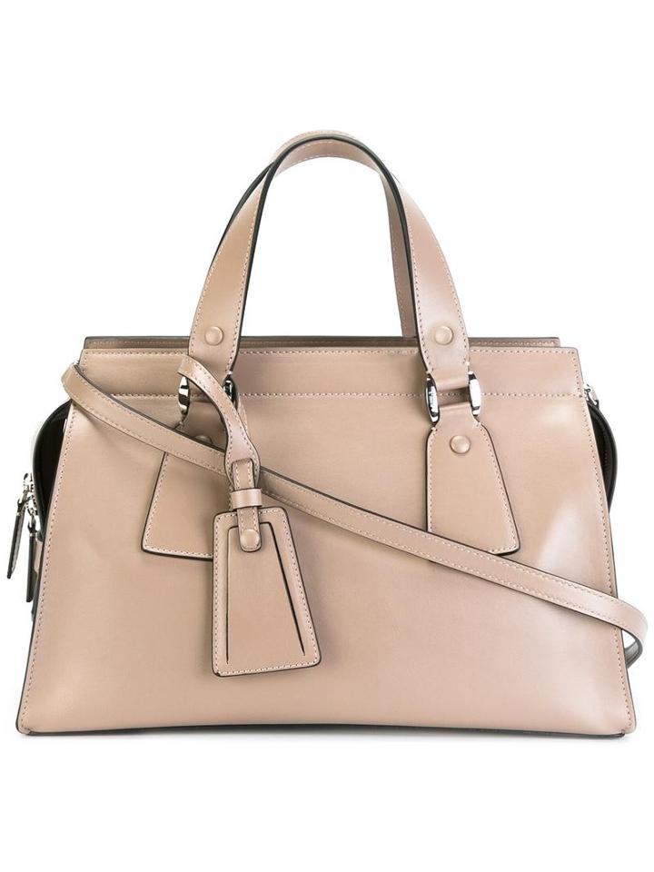 Giorgio Armani Rectangle Tote, Women's, Nude/neutrals, Calf Leather/cotton/acrylic