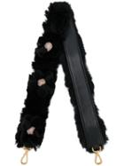 Prada Black 3d Floral Shearling Bag Strap