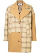 Mm6 Maison Margiela Checked Single-breasted Coat - Brown
