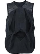 Micol Ragni Draped Mesh Tank, Women's, Size: Small, Black, Silk/cupro
