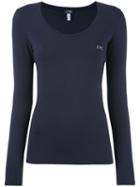 Armani Jeans - Embellished Logo Sweater - Women - Cotton/spandex/elastane - 38, Blue, Cotton/spandex/elastane