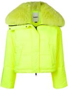 Yves Salomon Army Fox Fur Trim Padded Jacket - Yellow