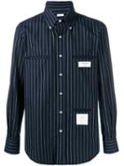 Thom Browne Inside-out Chalk Stripe Shirt - Blue