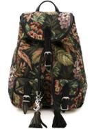 Saint Laurent Small Festival Backpack, Black, Cotton/leather
