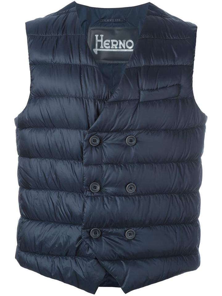 Herno Padded Gilet, Men's, Size: 52, Blue, Polyamide/feather Down