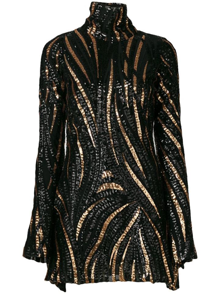 Halpern Embellished Fitted Mini Dress - Black